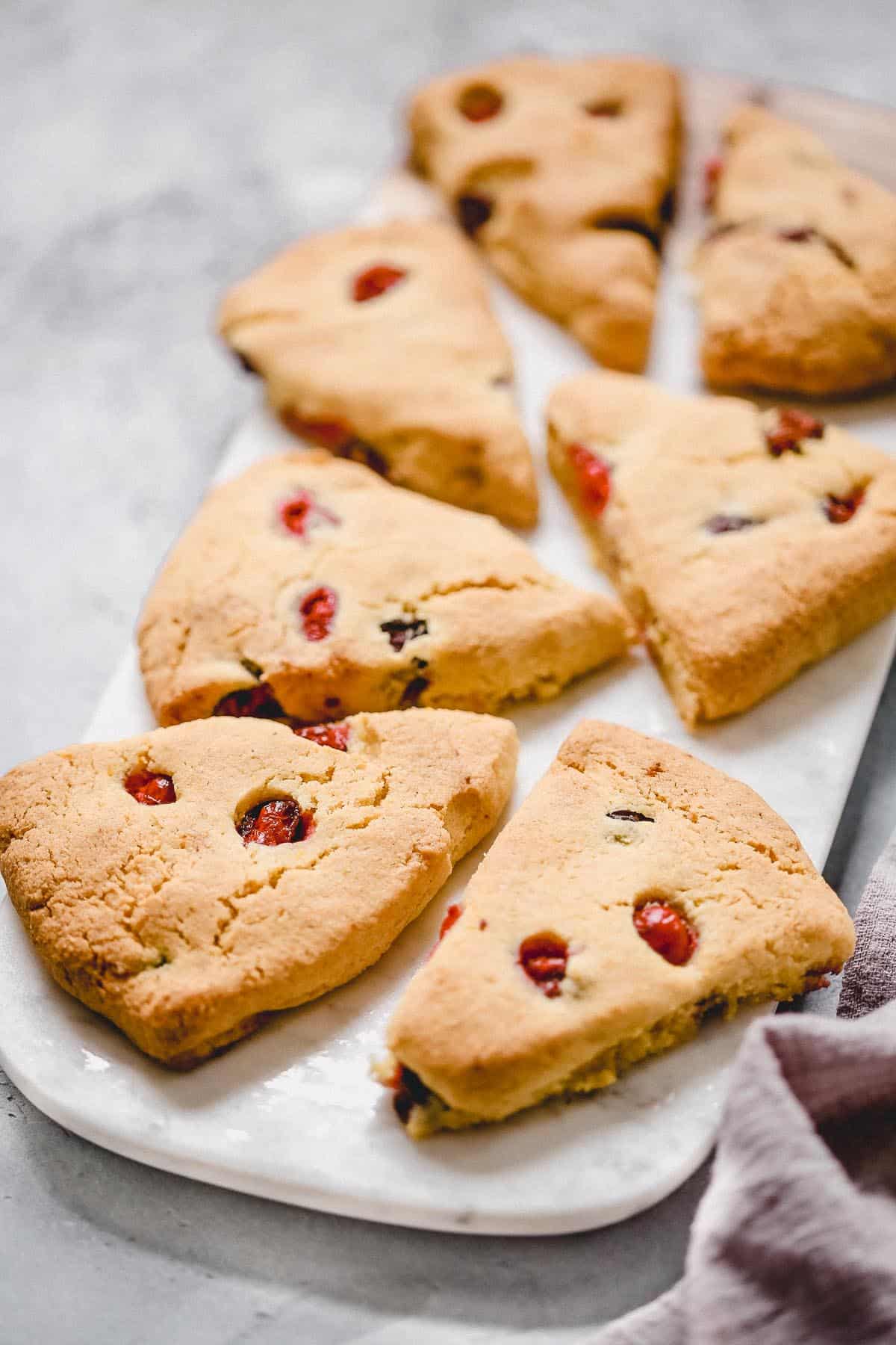 platter of cranberry orange scones