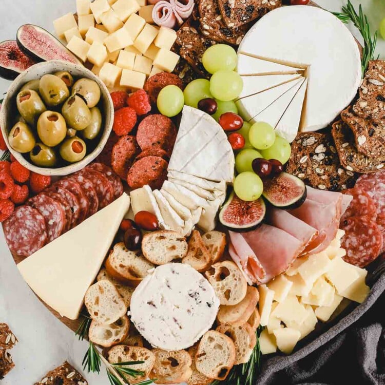 A close up photo of a Cheese Board