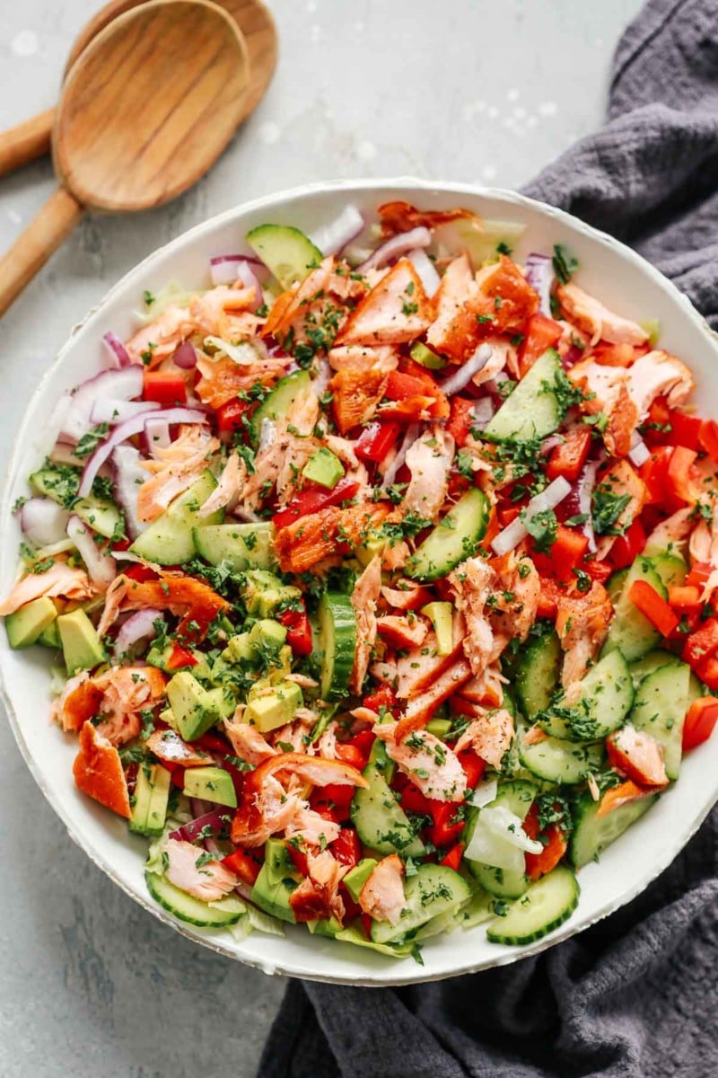 Easy Chopped Salmon Salad - Picnic Food Ideas