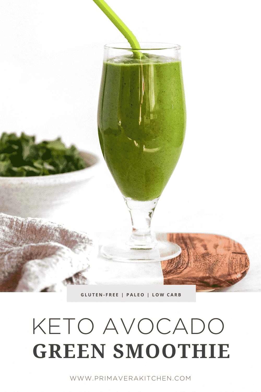 titled photo collage (and shown): keto green smoothie