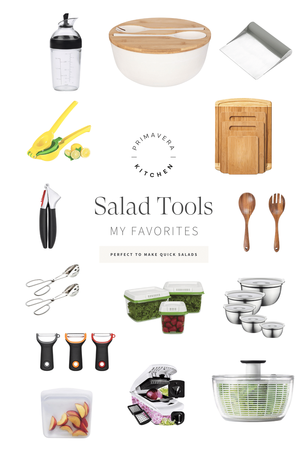 Titled Photo Collage (and shown): Salad Tools