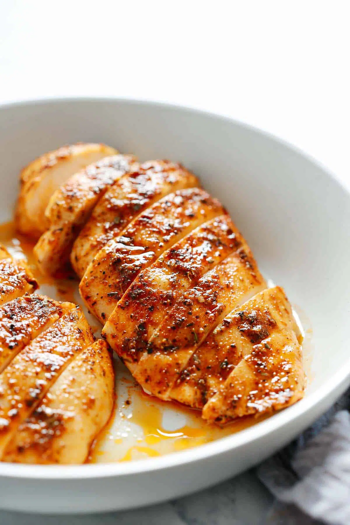 baked chicken breast, cut into slices
