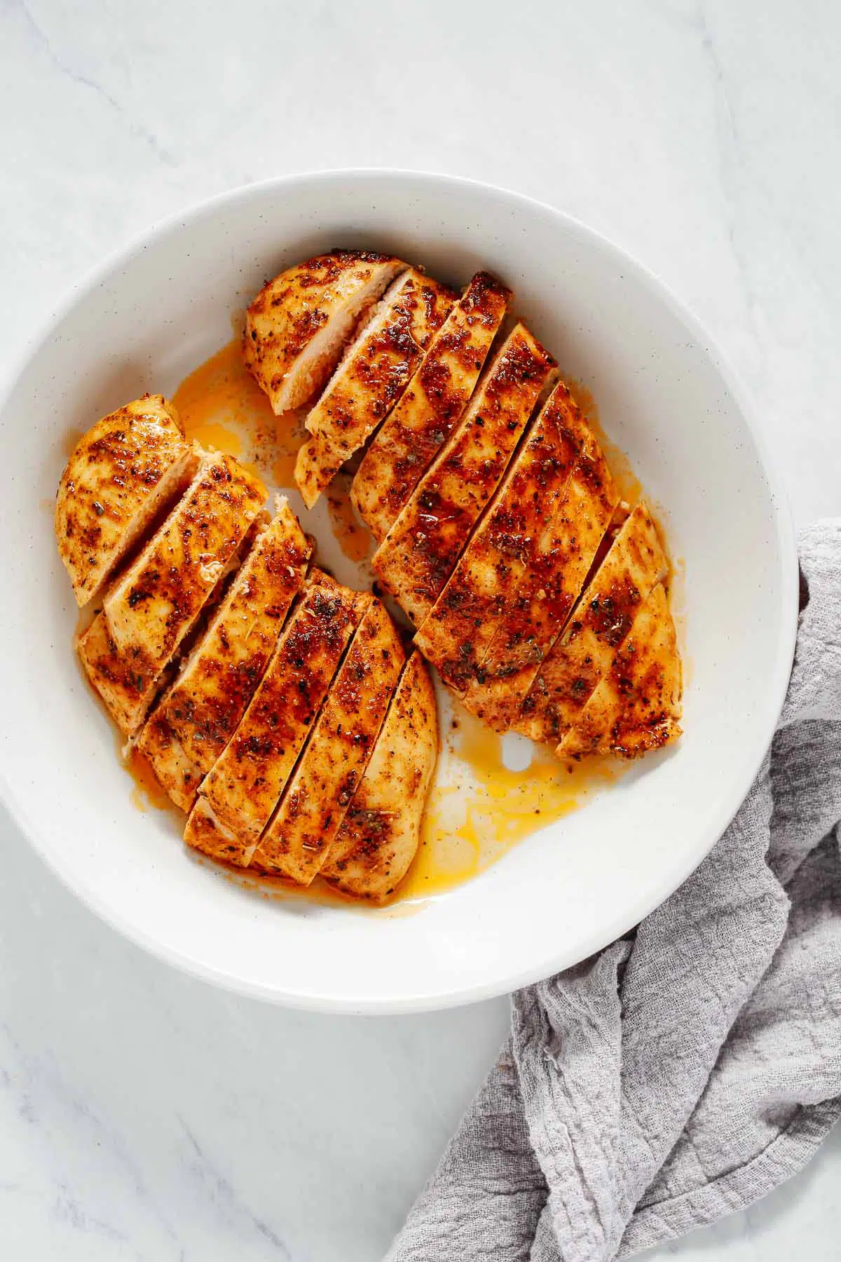 slices of seasoned chicken breast