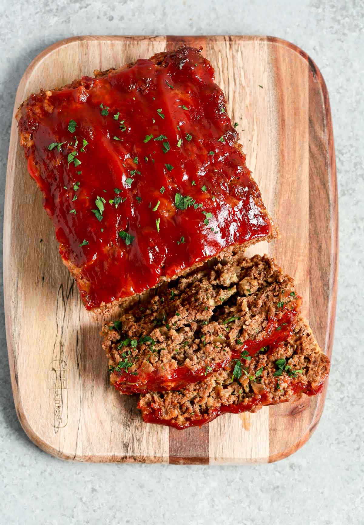 looking down on a lean ground beef meat loaf