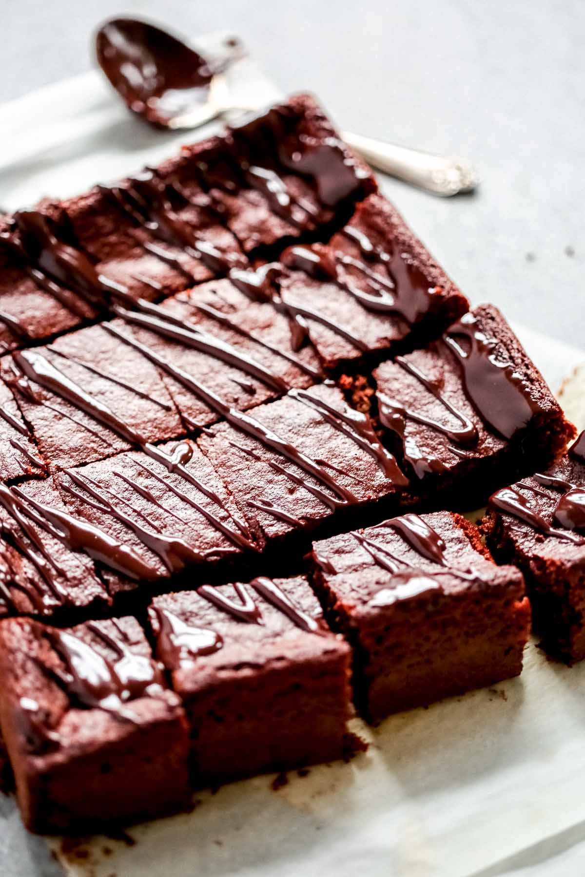 low-carb brownies cut into squares
