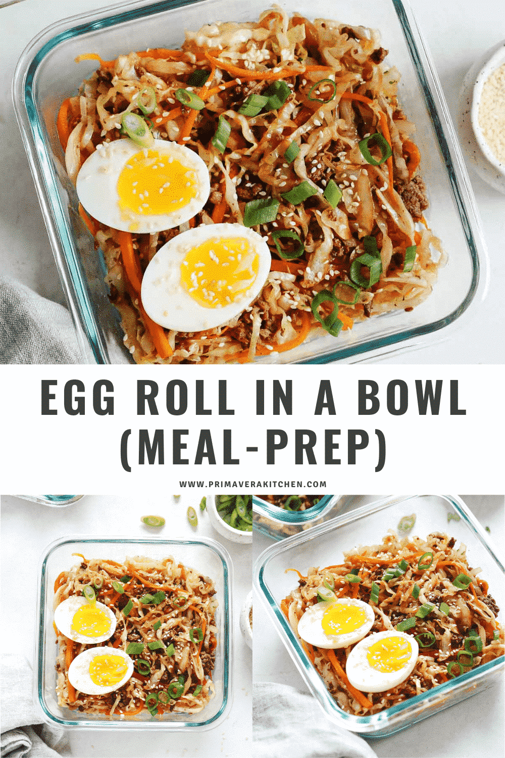 titled photo collage (and shown): egg roll in a bowl 