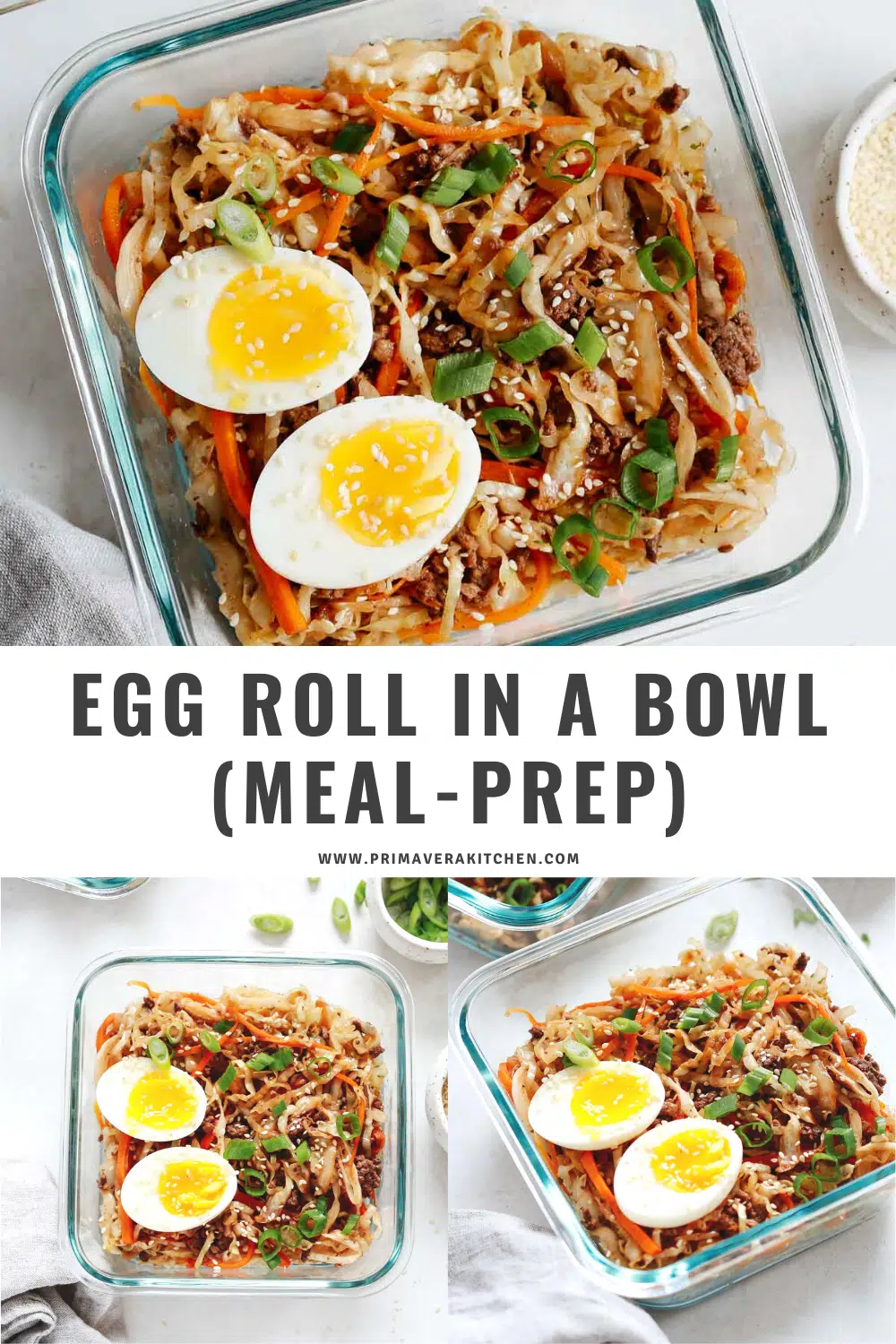 titled photo collage (and shown): egg roll in a bowl 