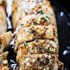 close up of a pork tenderloin