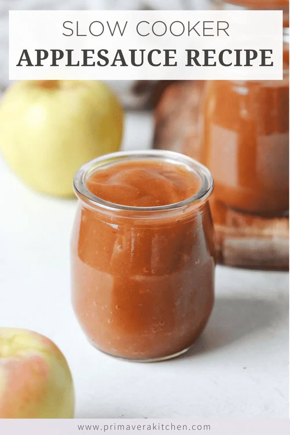 titled photo collage (and shown): Slow Cooker Applesauce Recipe