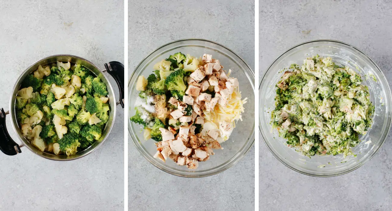 foto passo passo di come cuocere a vapore le verdure, il composto della casseruola, e ingredienti misti