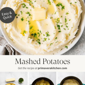 Titled Photo Collage (and shown): Mashed Potatoes Recipe