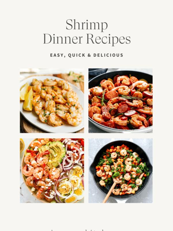 Round up image with text "Shrimp Dinner Recipes"