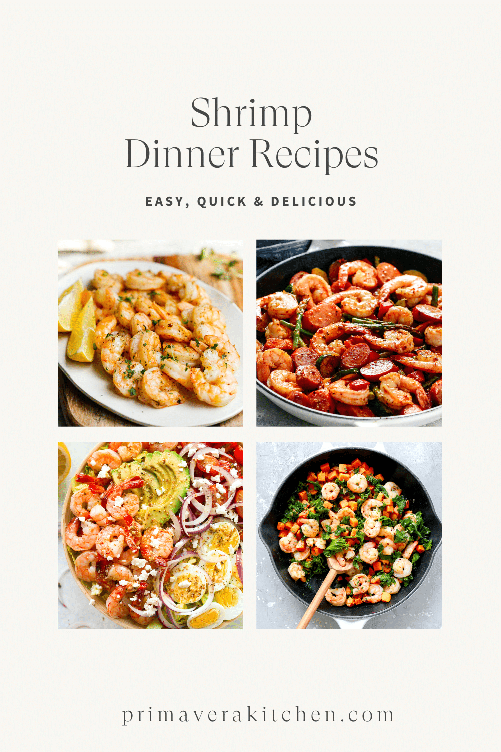 Round up image with text "Shrimp Dinner Recipes"