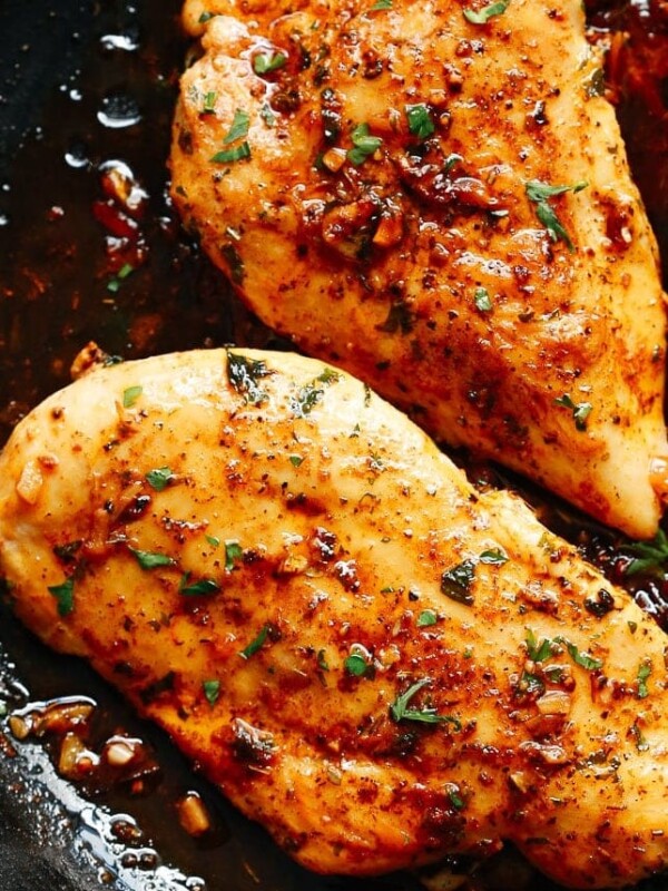 chicken breast in a skillet