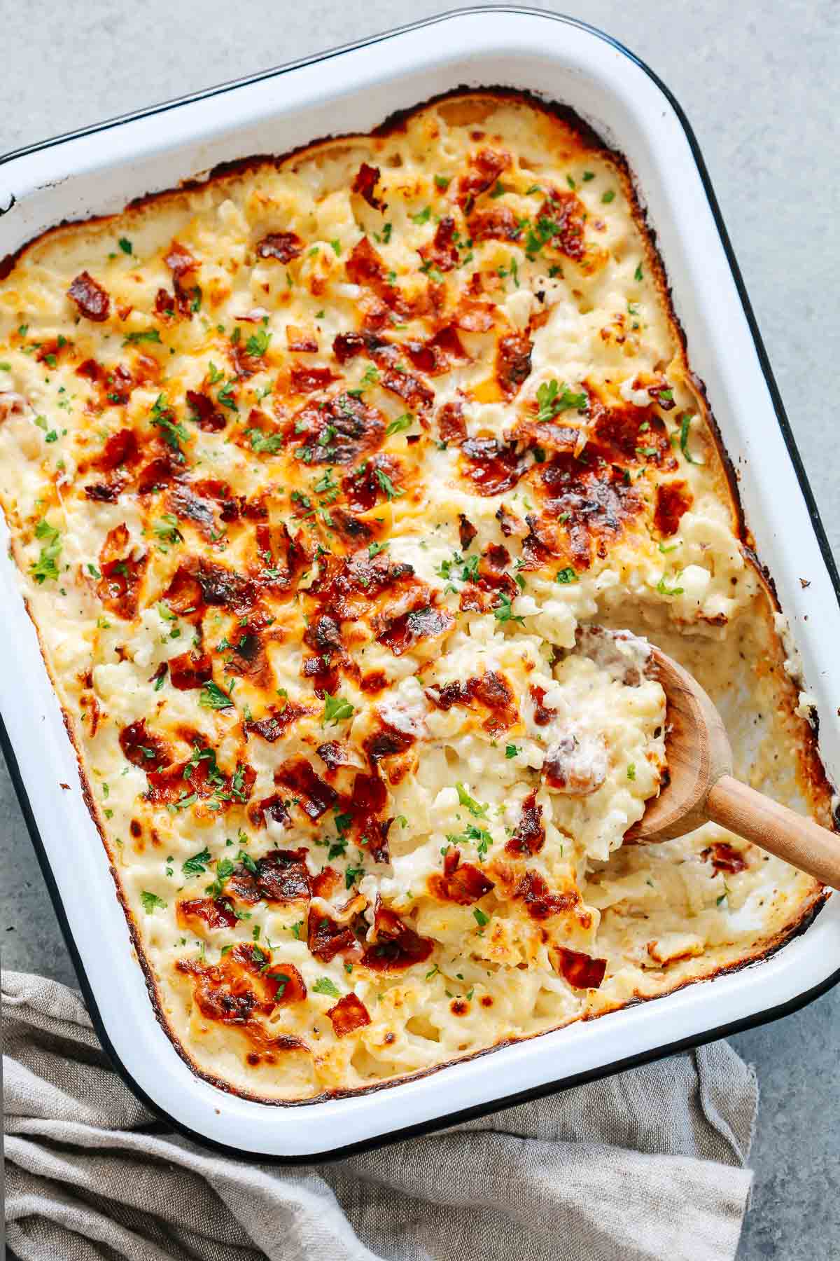 overhead view of Cauliflower Casserole Recipe.