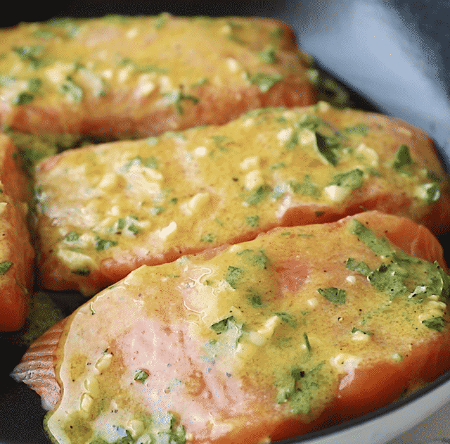 Dijon Mustard Salmon Simple & quick but very flavourful!!