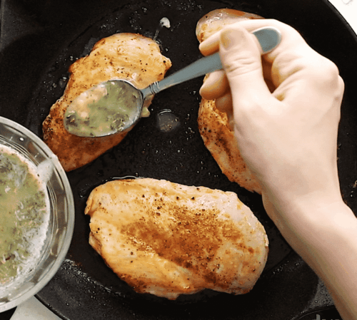 chicken breast inside a skillet
