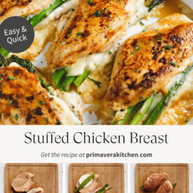 Titled Photo Collage (and shown): Stuffed Chicken Breast
