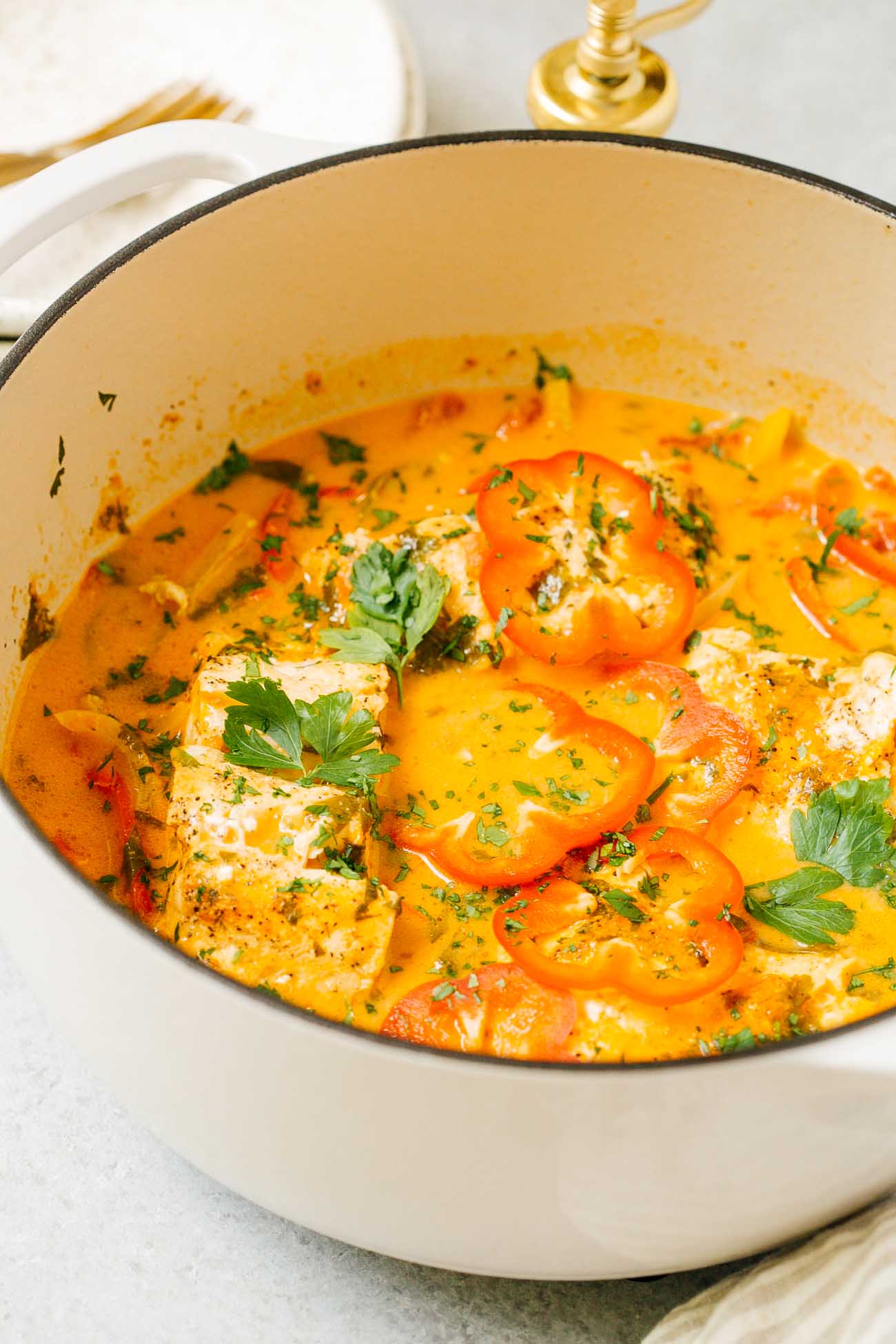 A pot of Brazilian fish stew.