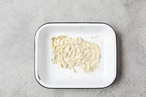 garlic butter in a baking pan