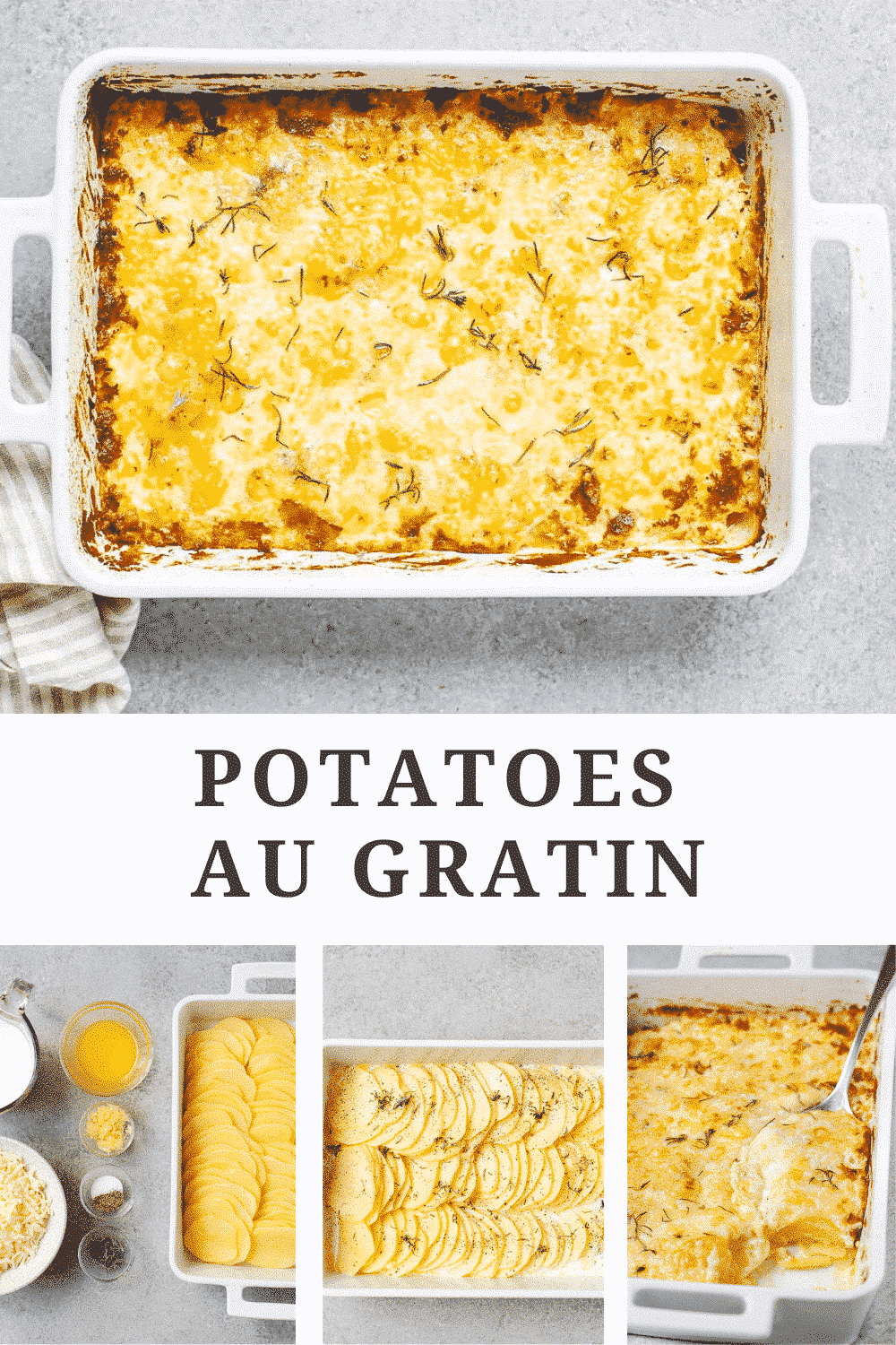 titled photo collage (and shown): Potatoes au gratin