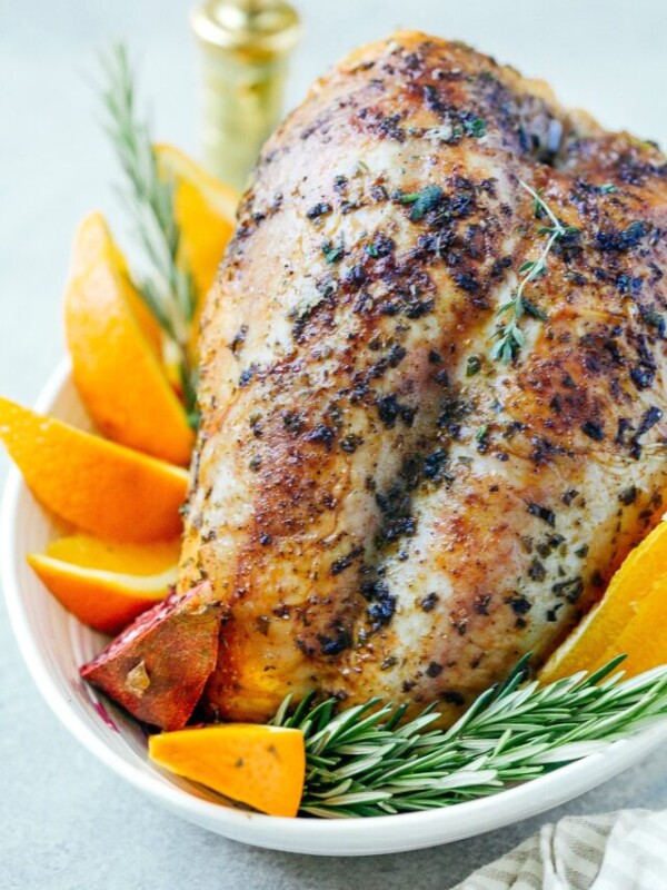 closeup of roasted turkey breast
