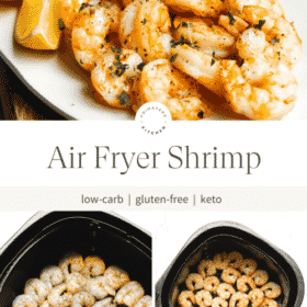 Titled Photo Collage (and shown): air fryer shrimp