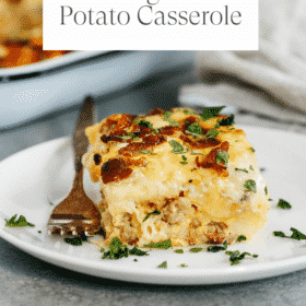 Titled Photo Collage (and shown): sausage and potato breakfast casserole