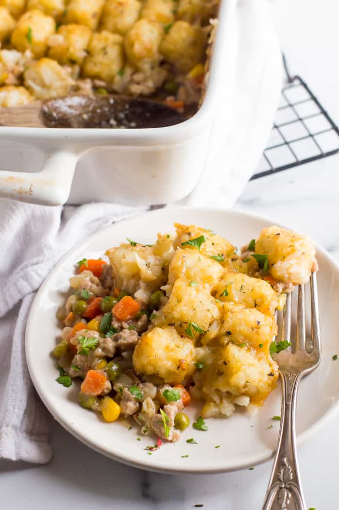 Healthier Tater Tot Casserole (with veggies)