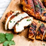 closeup of grilled chicken breast