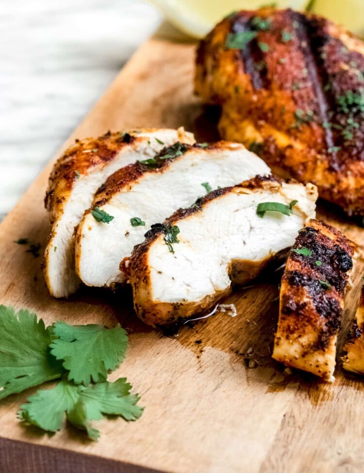 closeup of cajun grilled chicken breast