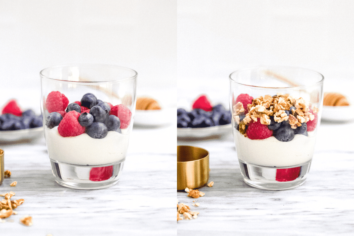 Titled Photo Collage (and shown): Yogurt Parfait