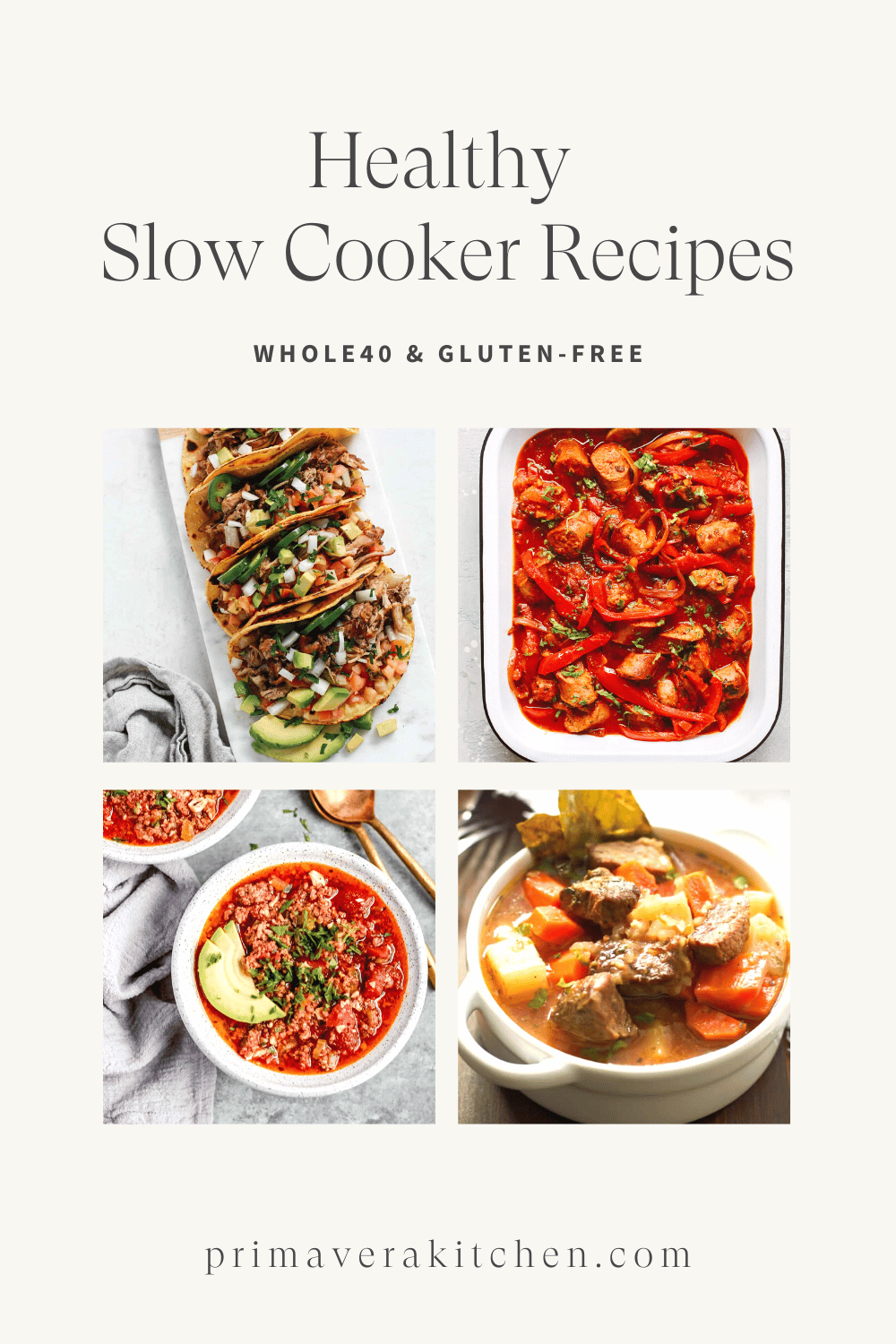 Titled Photo Collage (and shown): healthy slow cooker recipes