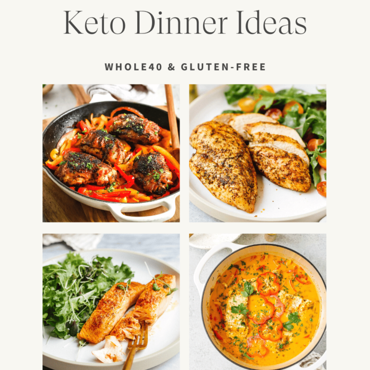 titled photo collage (and shown): 30 minutes keto dinner ideas