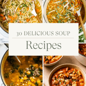 Titled Photo Collage (and shown): Soup Recipes