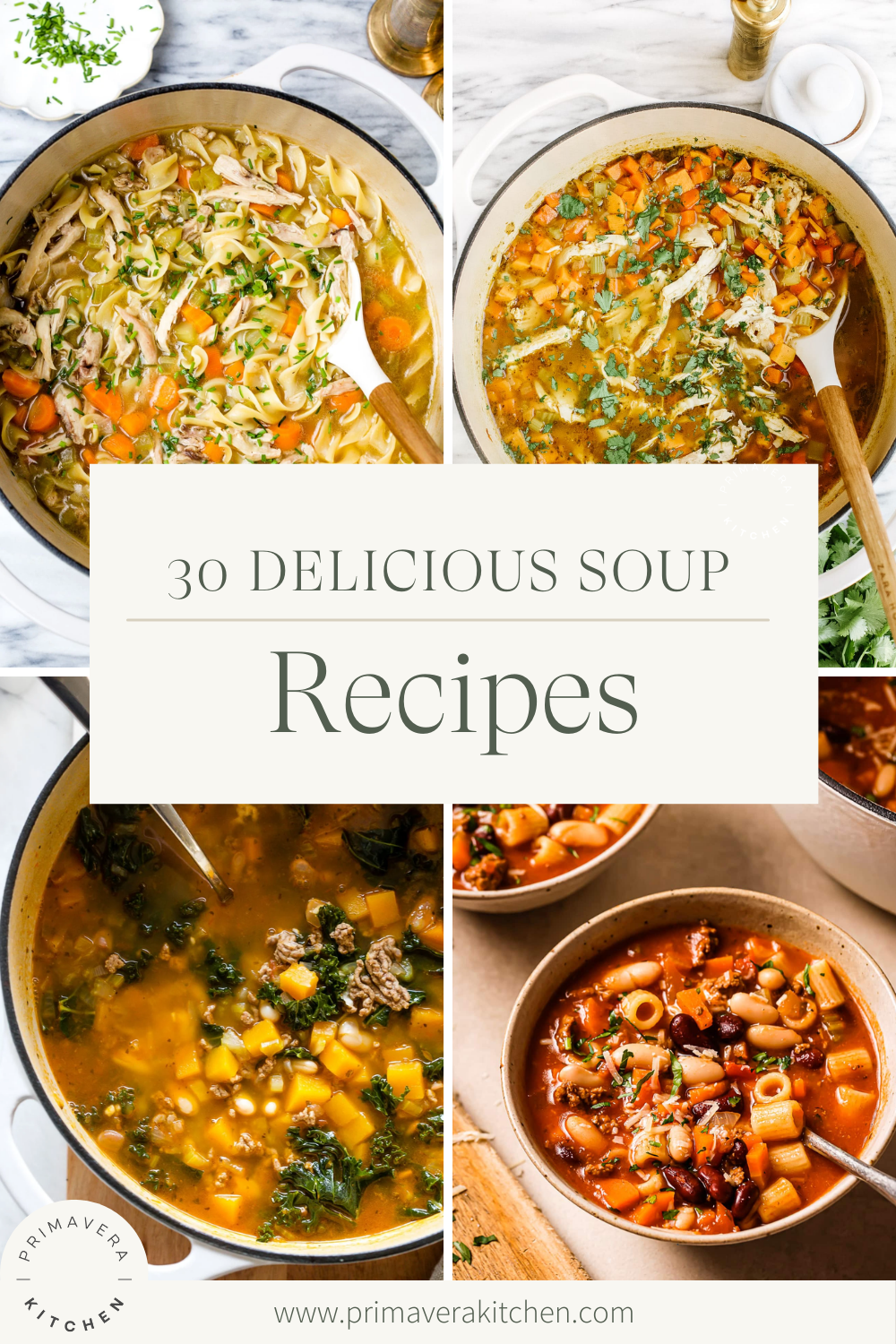 Titled Photo Collage (and shown): Soup Recipes