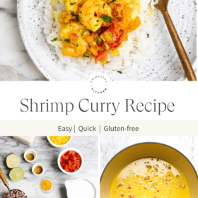 Titled Photo Collage (and shown): Shrimp Curry