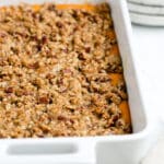 closeup of sweet potato casserole