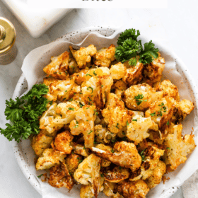 Titled Photo Collage (and shown): Cauliflower Bites