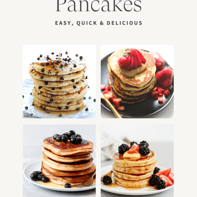 Titled Photo Collage (and shown): Healthy Pancakes