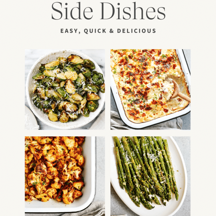collage of side dish recipes photos with a text that says "low carb side dish recipes"