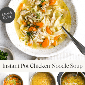 Titled Photo Collage (and shown): Instant Pot Chicken Noodle Soup
