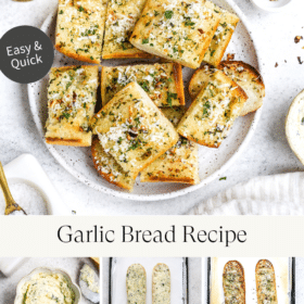 Titled Photo Collage (and shown): Garlic Bread