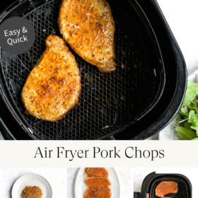 Titled Photo Collage (and shown): Air Fryer Pork Chops