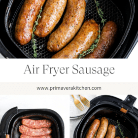 Titled Photo Collage (and shown): Air fryer Sausage