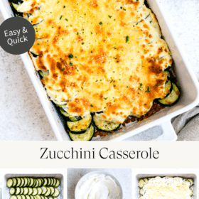 Titled Photo Collage (and shown): Zucchini Casserole