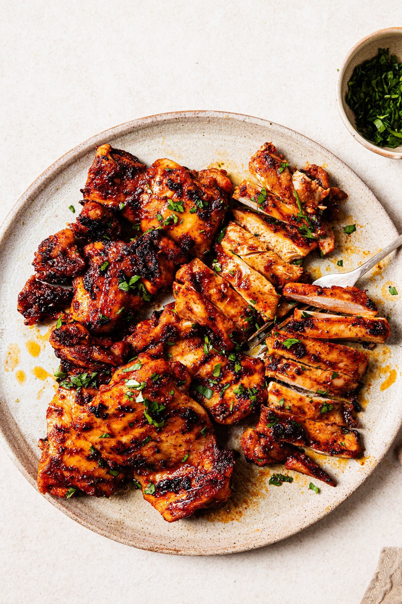 grilled chicken thighs on a plate