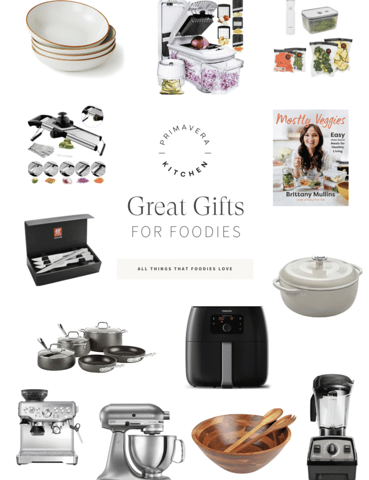 Titled Photo Collage (and shown): Gift Guide for Foodies