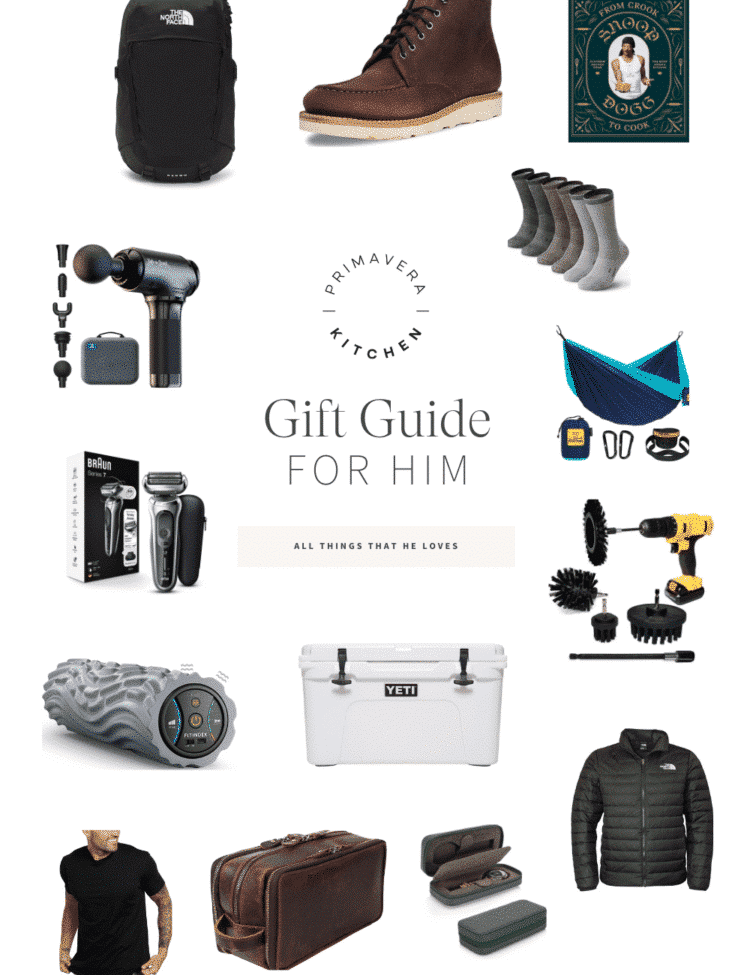 Titled Photo Collage (and shown): Gift Guide for Him