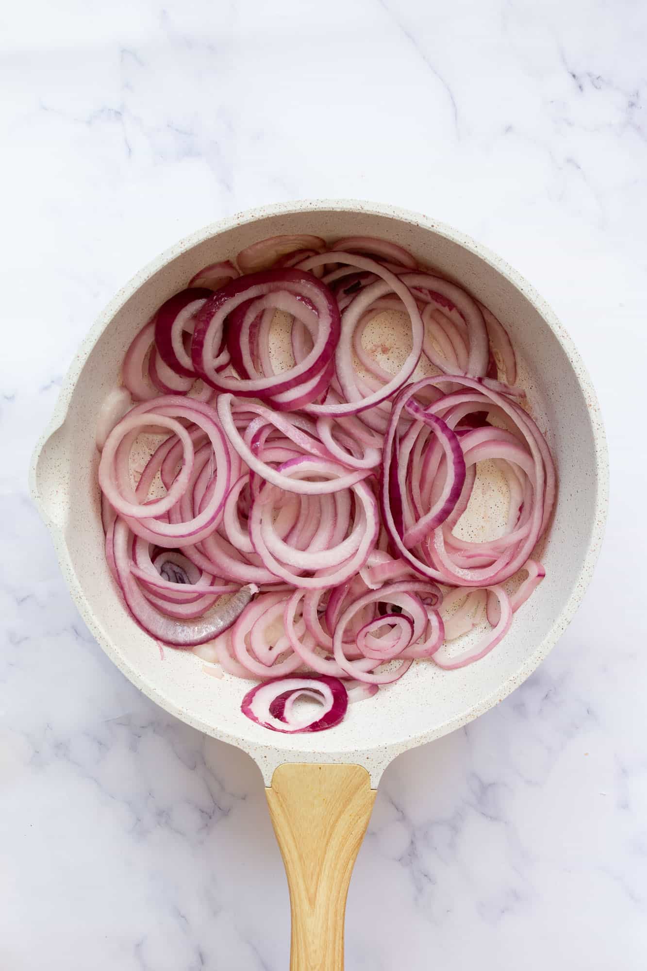 sauteed onions in a skillet